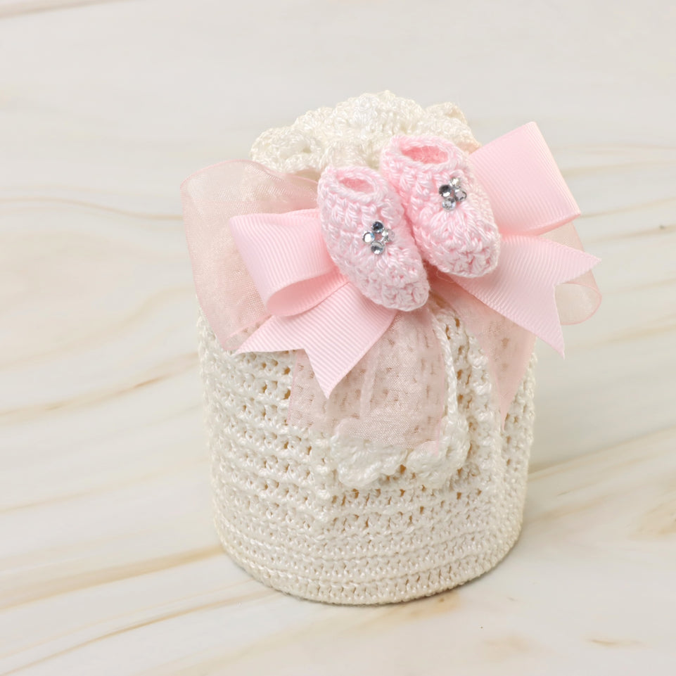 Set of 20 Baby decorated candle crochet bag