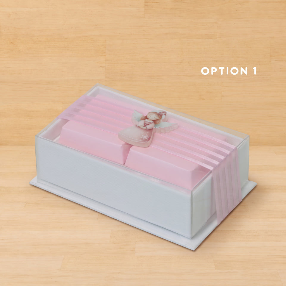 Set of 20 baby acrylic angel decorated premium chocolate top view hard box