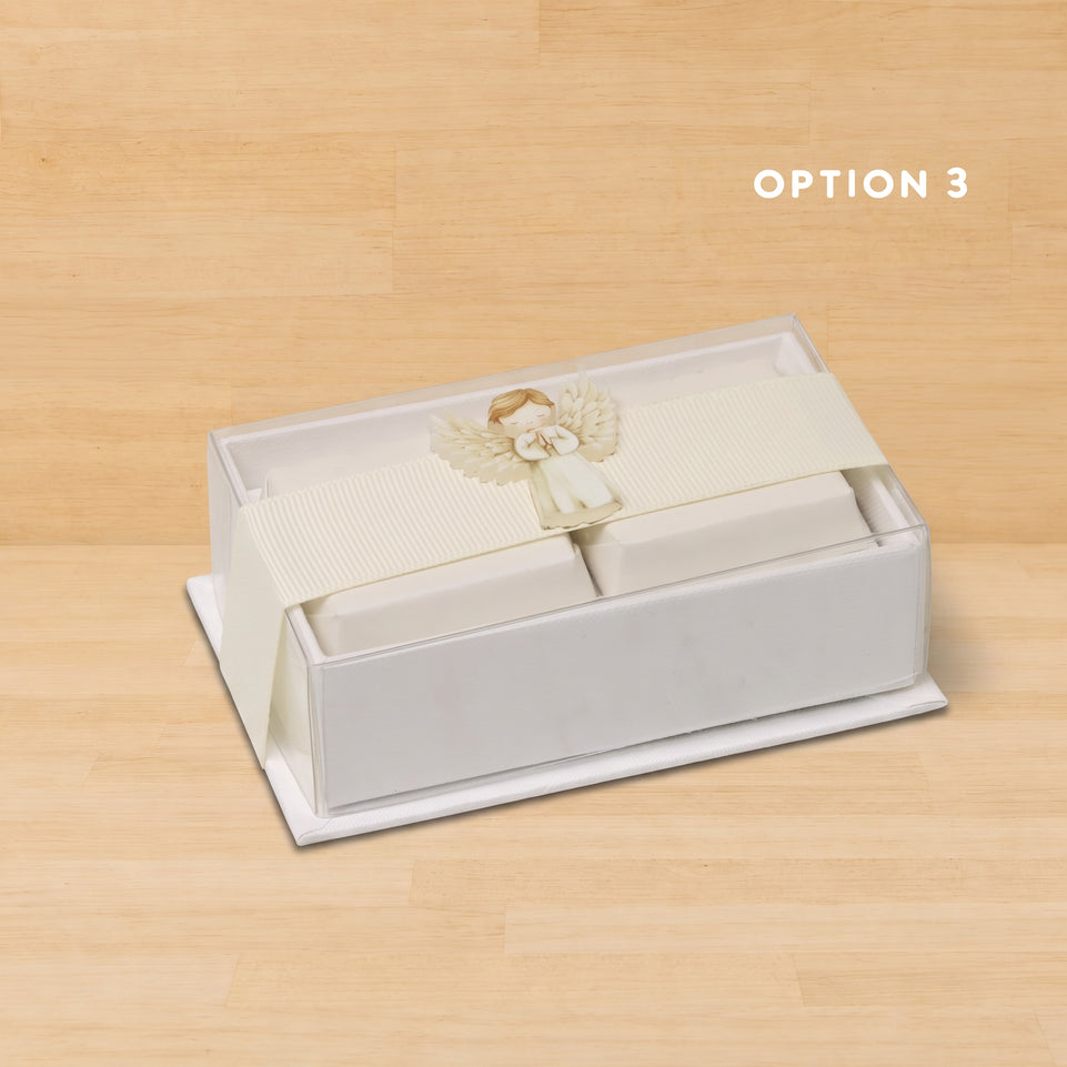 Set of 20 baby acrylic angel decorated premium chocolate top view hard box