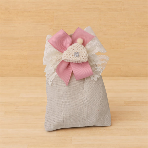 Set of 20 baby crochet decorated premium chocolate & almond dragees bag