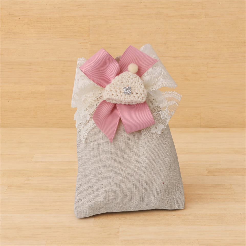 Set of 20 baby crochet decorated premium chocolate & almond dragees bag