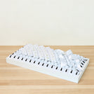 Wedding flower & acrylic tie decorated chocolate leather large tray