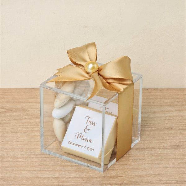 Set of 20 Bridal personalized chocolate acrylic box