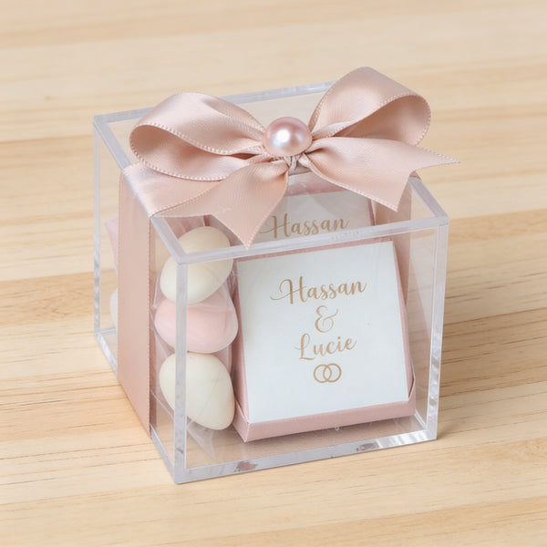 Set of 20 Bridal personalized chocolate acrylic box