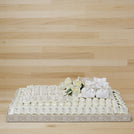 Bridal decorated chocolate leather large tray
