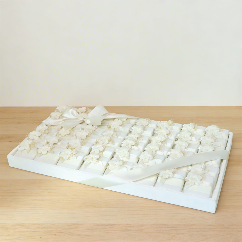 Bridal flower decorated chocolate large leather tray