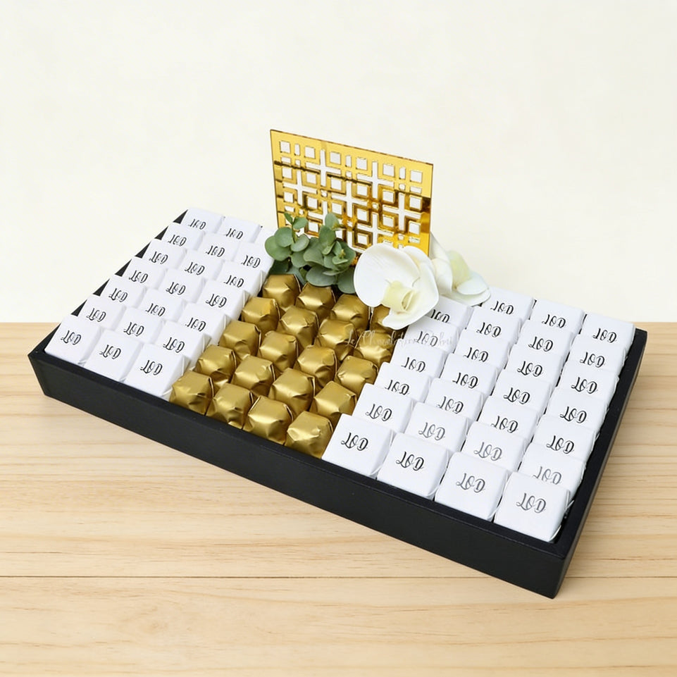 Customized premium chocolate medium leather tray