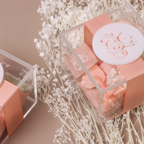 Set of 20 Bridal customized chocolate acrylic box giveaway