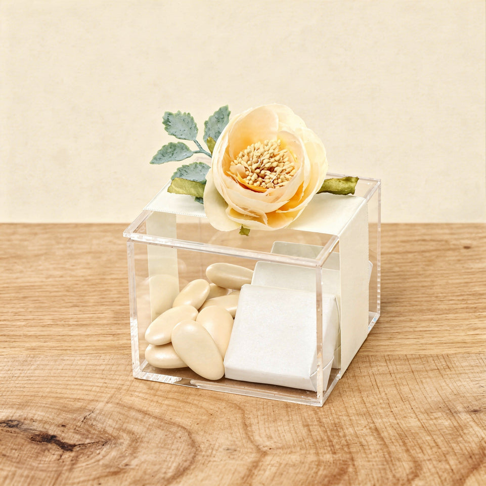 Set of 20 Flower decorated premium chocolate acrylic box giveaway