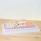 Bridal flower designed premium chocolate & sweets large leather tray