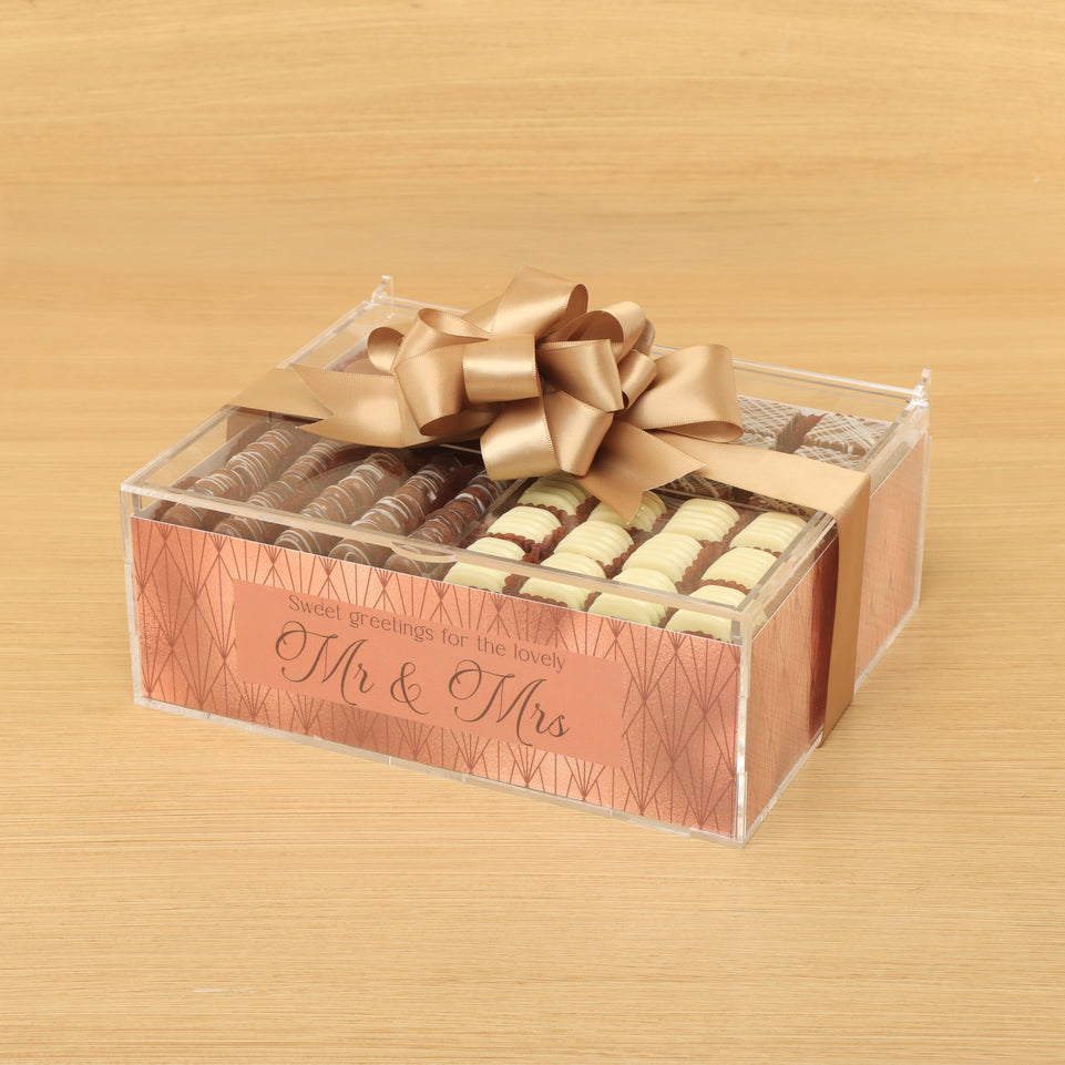 Elegant wedding theme premium chocolate gift acrylic box