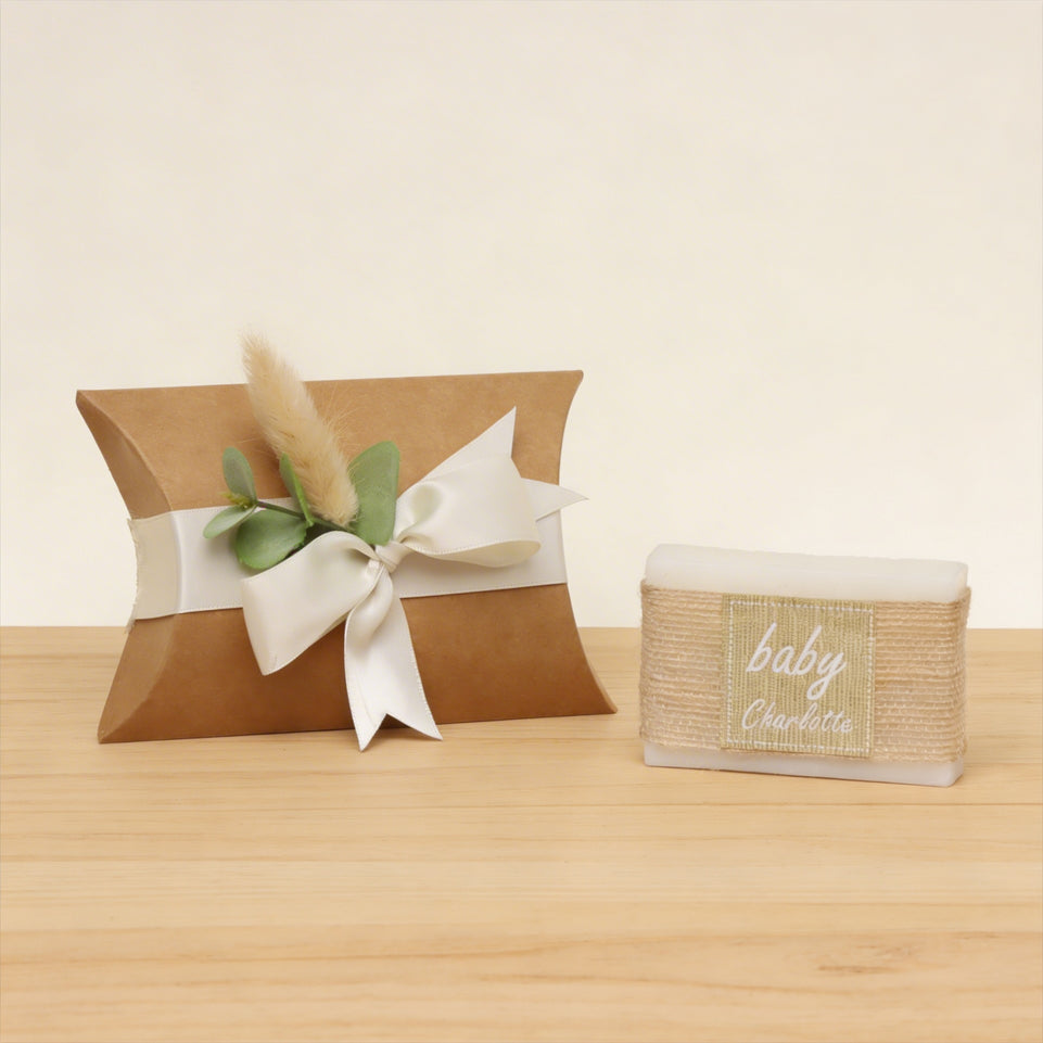 Set of 20 Rustic soap favor decorated pillow box