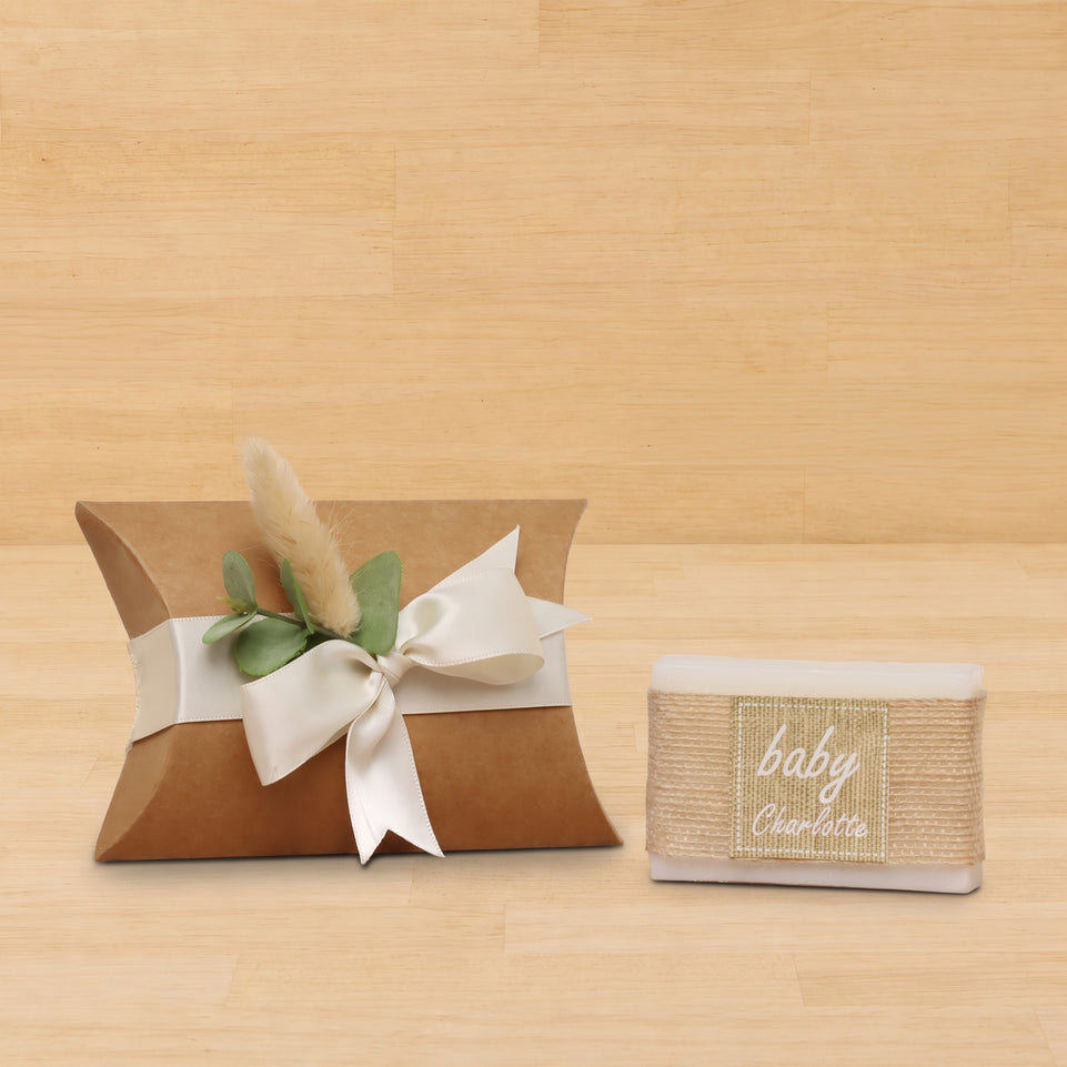 Set of 20 Rustic soap favor decorated pillow box