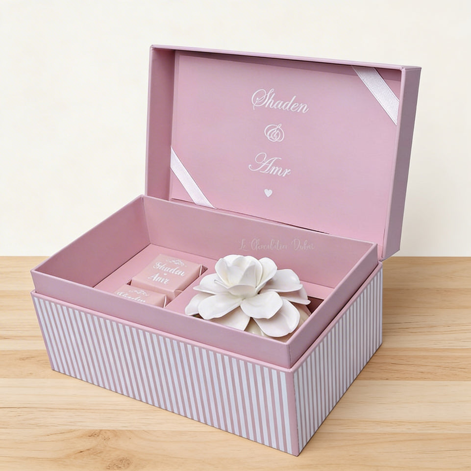 Flower ceramic souvenir & chocolate printed hard box