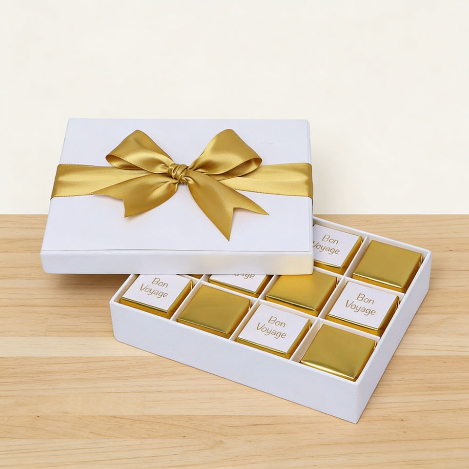 Bon voyage gold classic designed 12 piece premium chocolate hard box