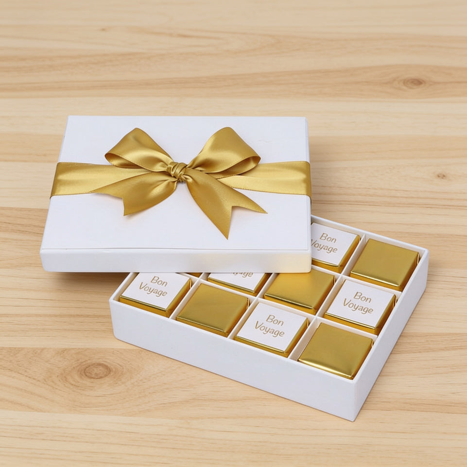 Bon voyage gold classic designed 12 piece premium chocolate hard box
