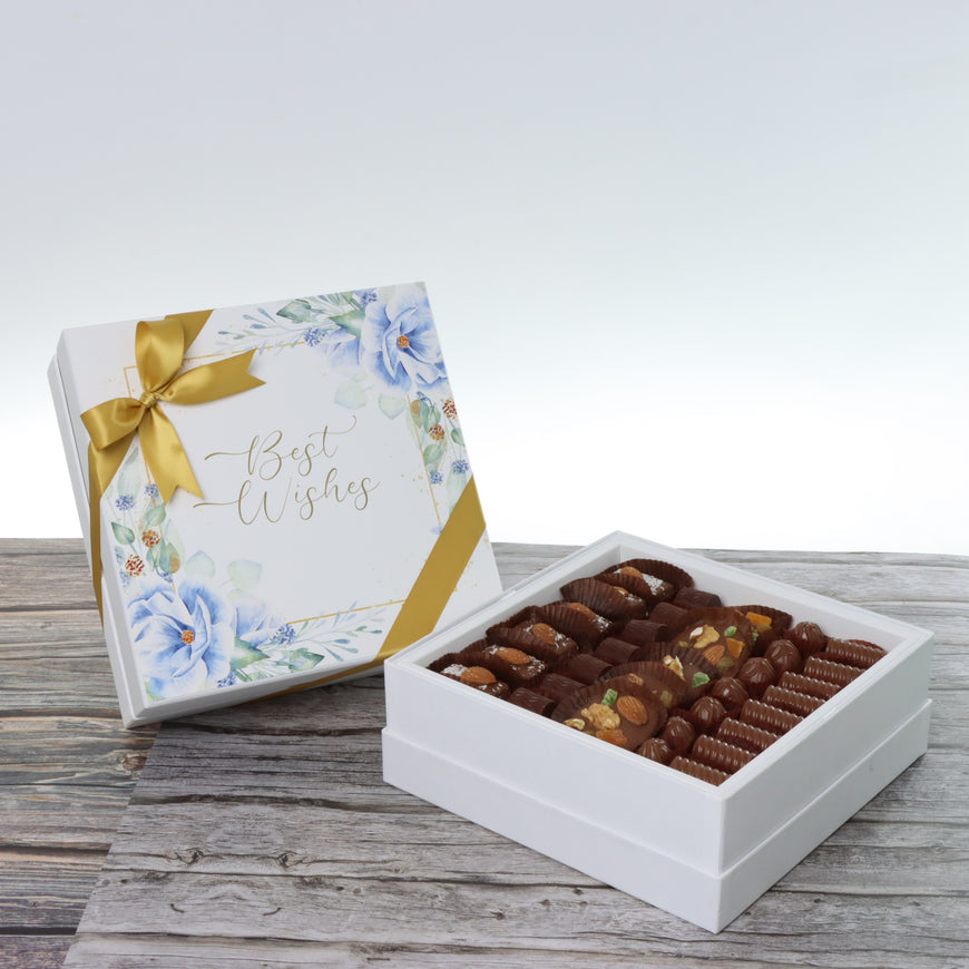 Best wishes floral designed chocolate 500 grams hard box