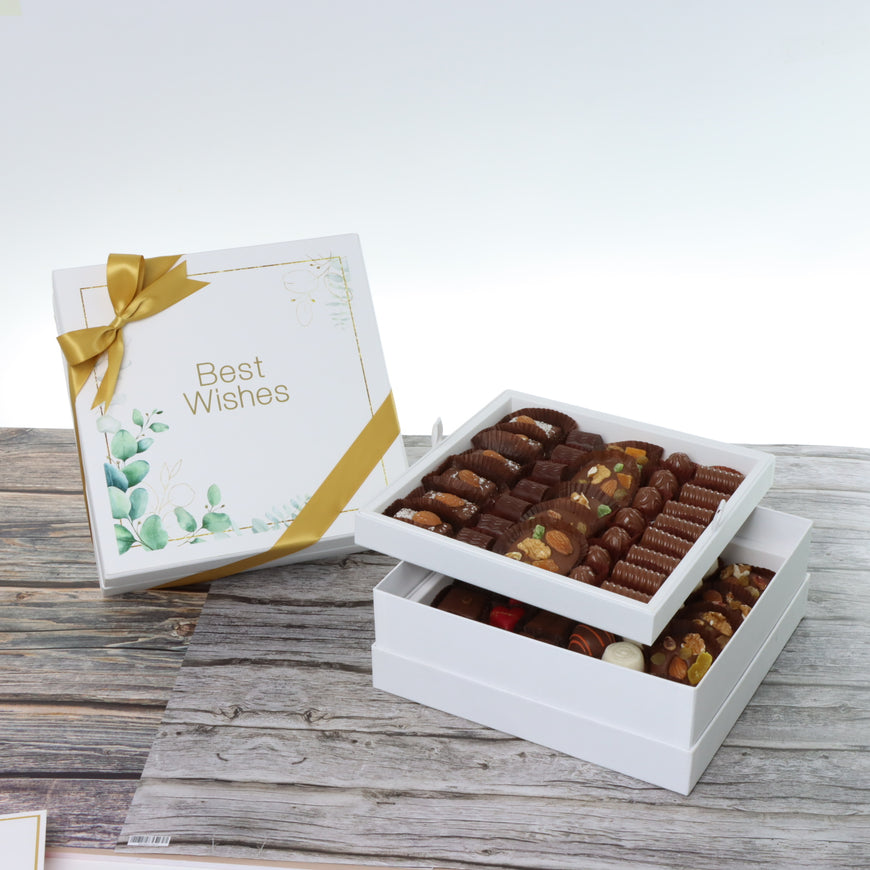 Best wishes eucalyptus designed chocolate 1 kg hard box