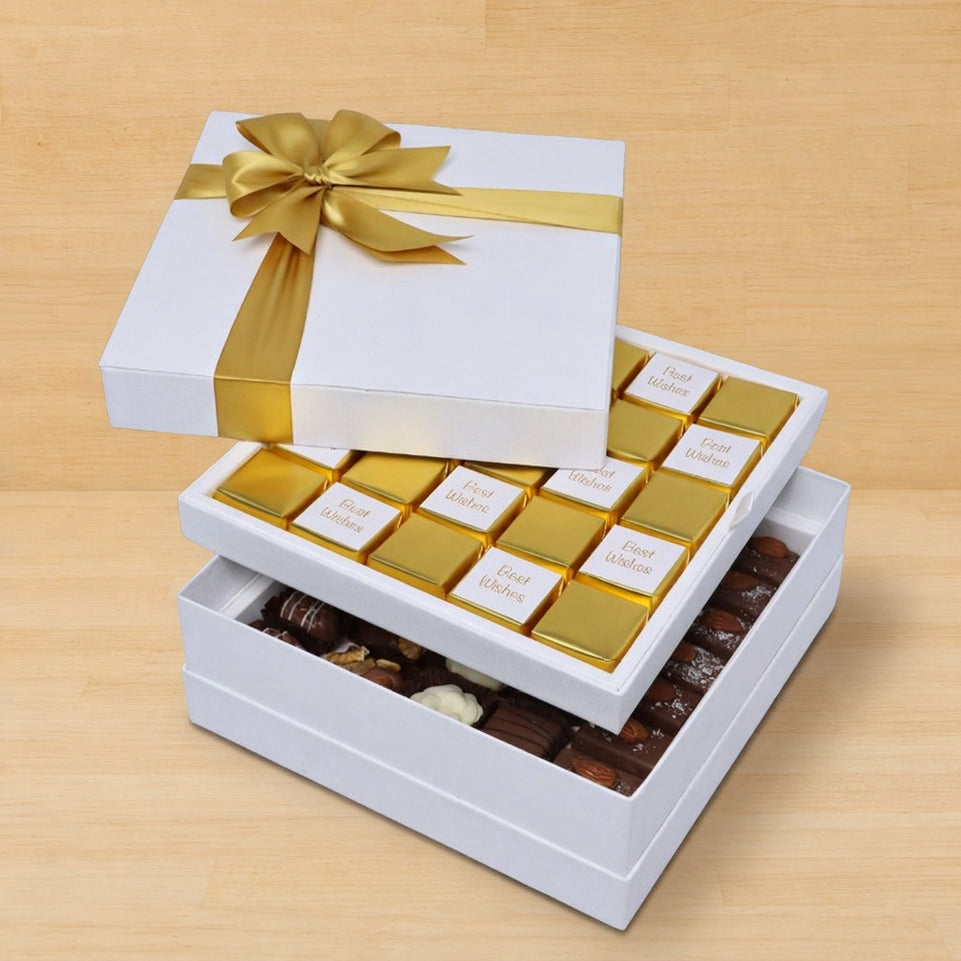 Best wishes gold classic designed 2-layer premium chocolate hard box