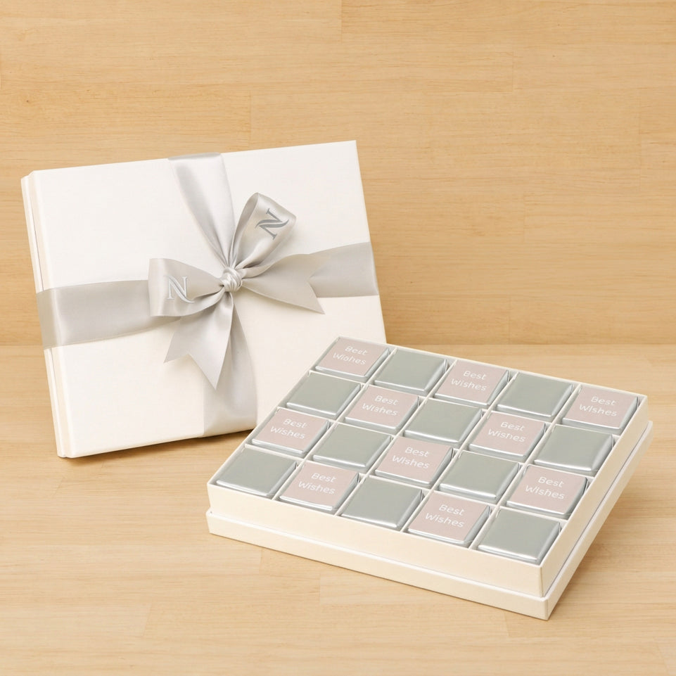 Best wishes silver classic designed 20P premium chocolate hard box
