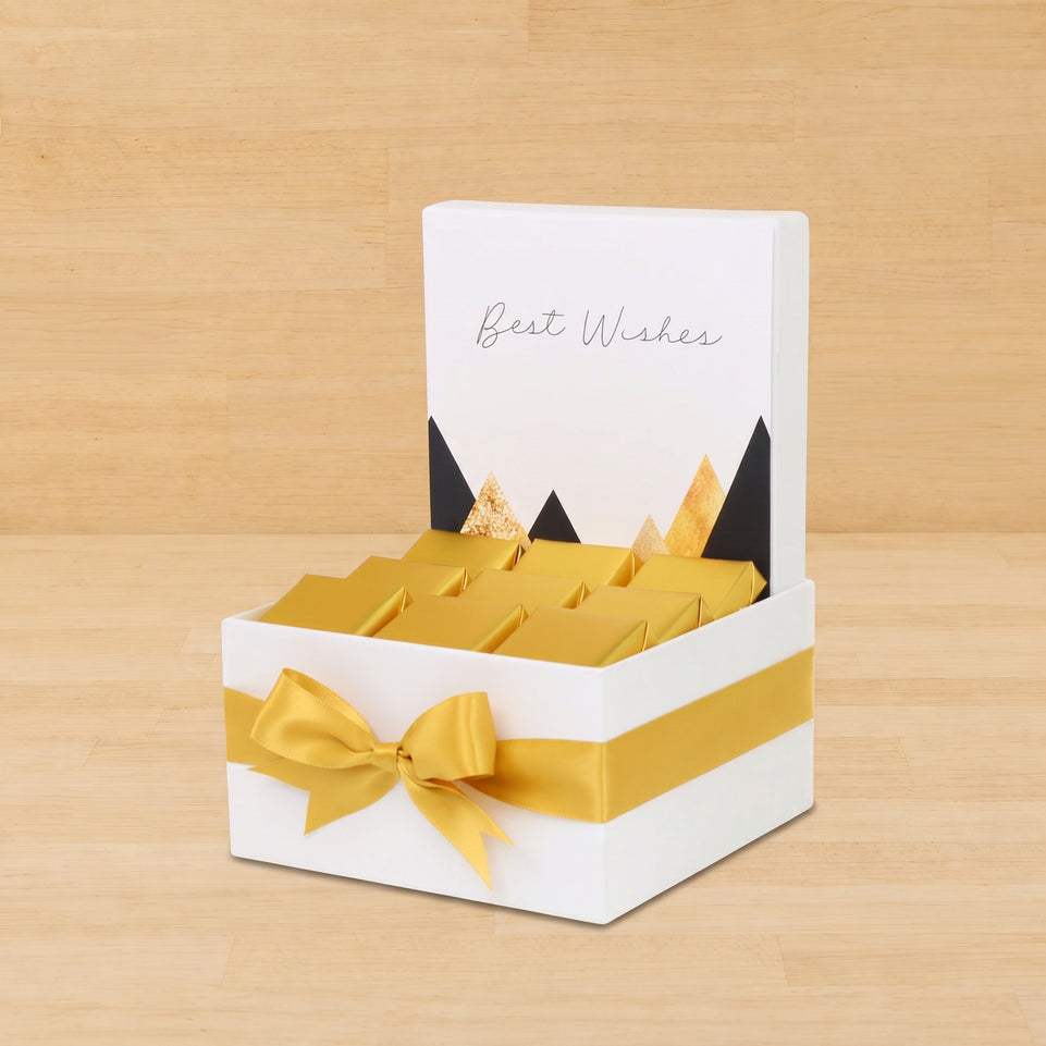 Best wishes geometric designed chocolate small hamper