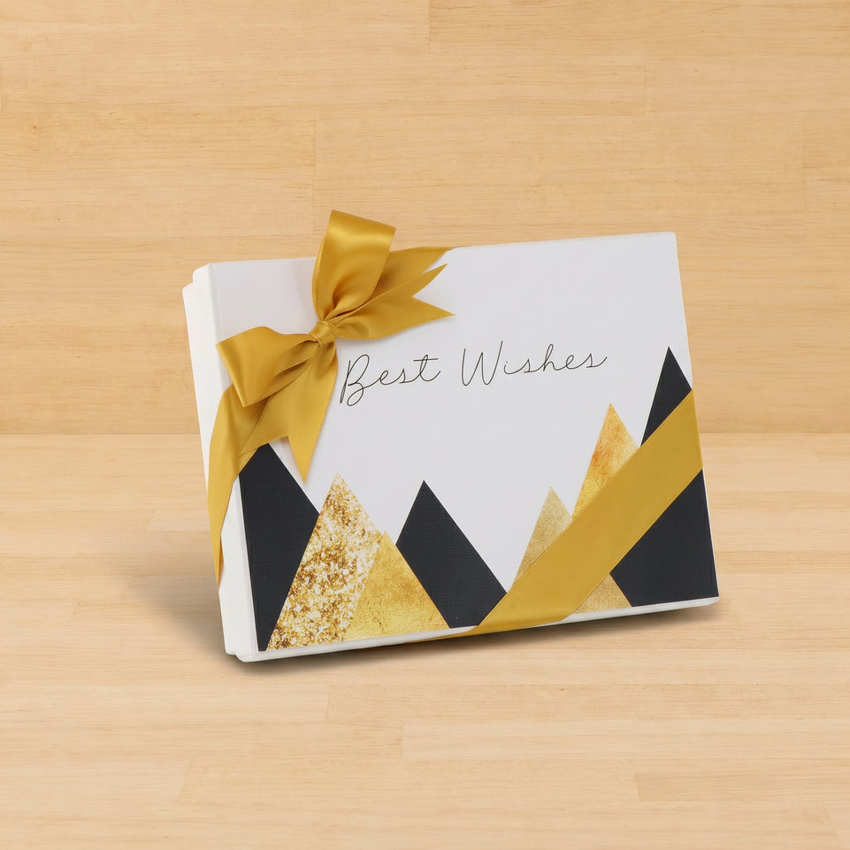 Best wishes geometric designed 12P premium chocolate hard box