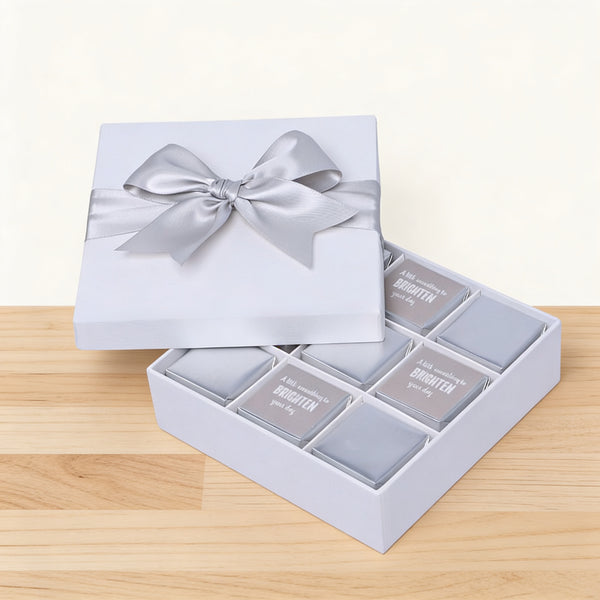 "Brighten your day" classic 9-piece premium chocolate hard box