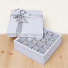"Brighten your day" classic silver designed 25 piece premium chocolate hard box