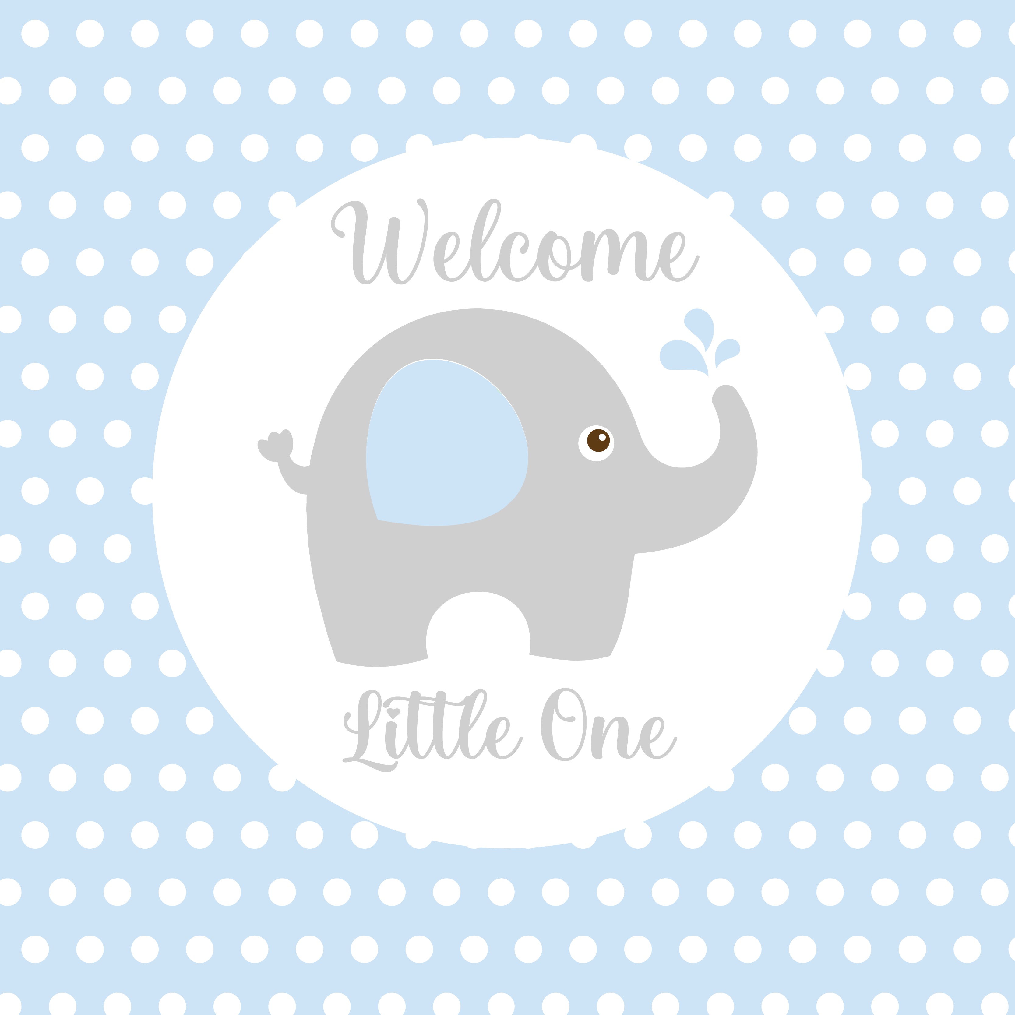 Baby boy elephant welcome little one greeting card