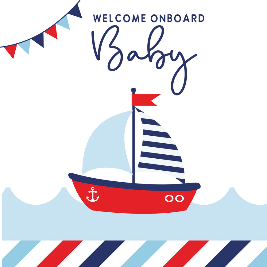 Baby boy nautical greeting card