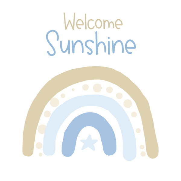 Baby boy rainbow welcome sunshine greeting card