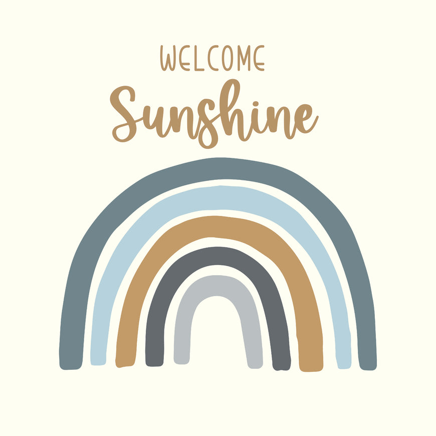 Baby boy rainbow welcome sunshine greeting card