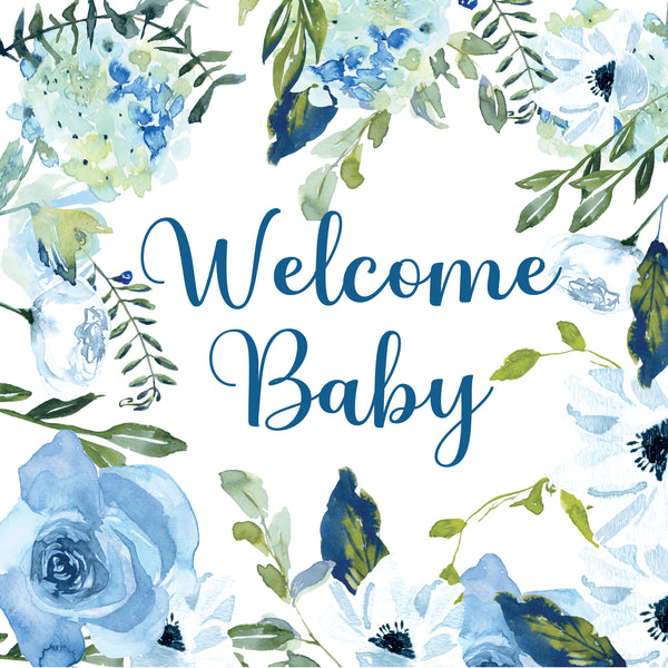 Baby vintage floral greeting card