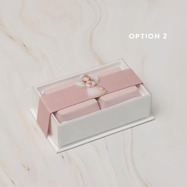 Set of 20 baby acrylic angel decorated premium chocolate top view hard box