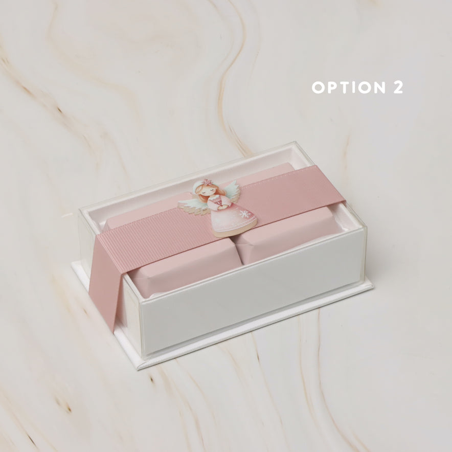 Set of 20 baby acrylic angel decorated premium chocolate top view hard box