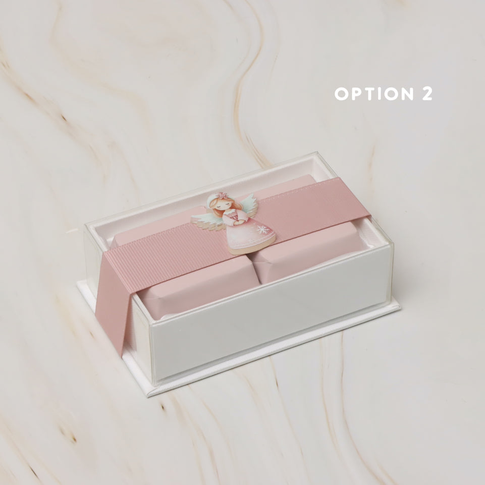 Set of 20 baby acrylic angel decorated premium chocolate top view hard box