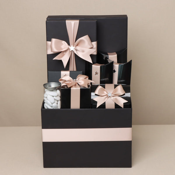 Elegant chocolate & sweets large black hamper