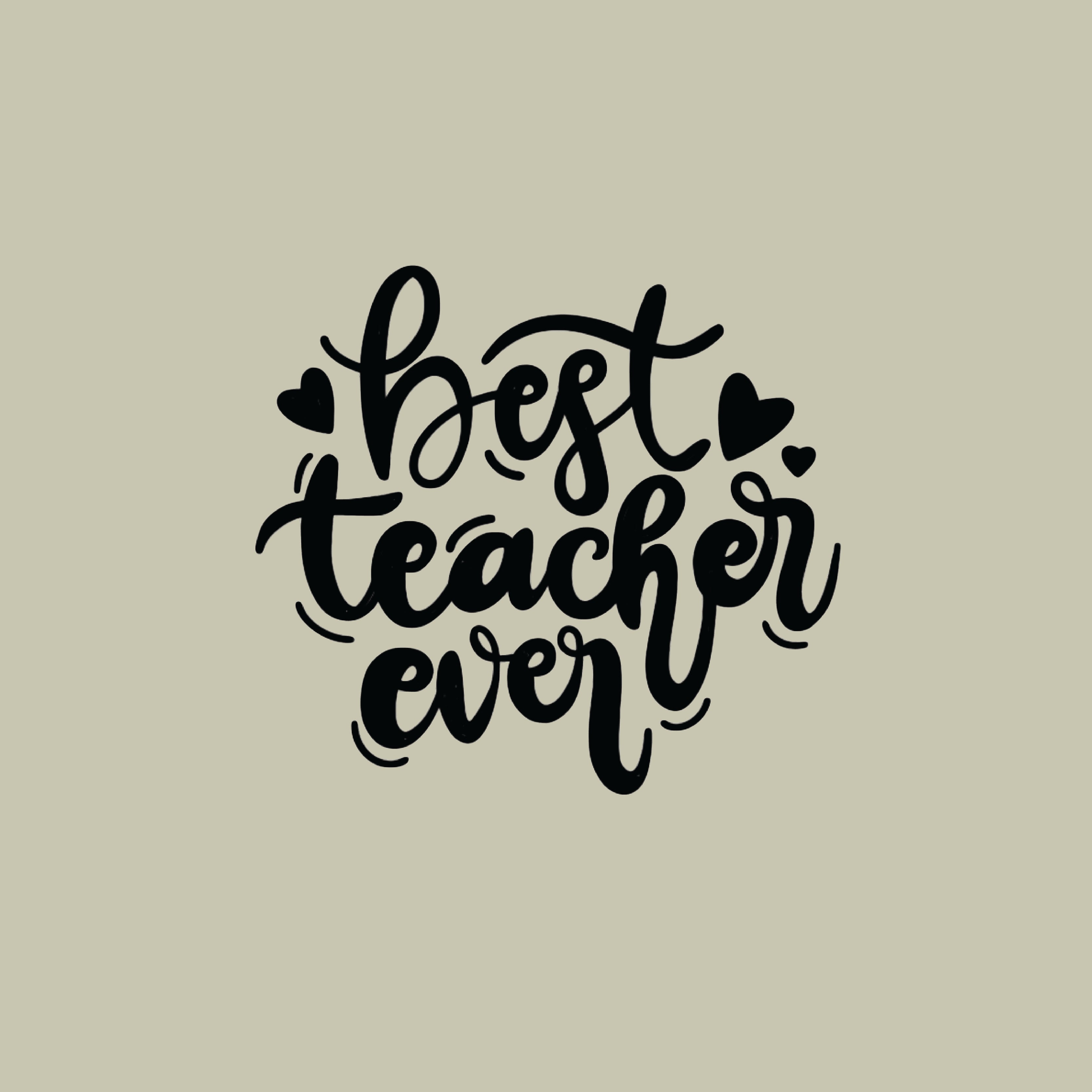 Best teacher ever with hearts greeting card