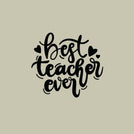 Best teacher ever with hearts greeting card