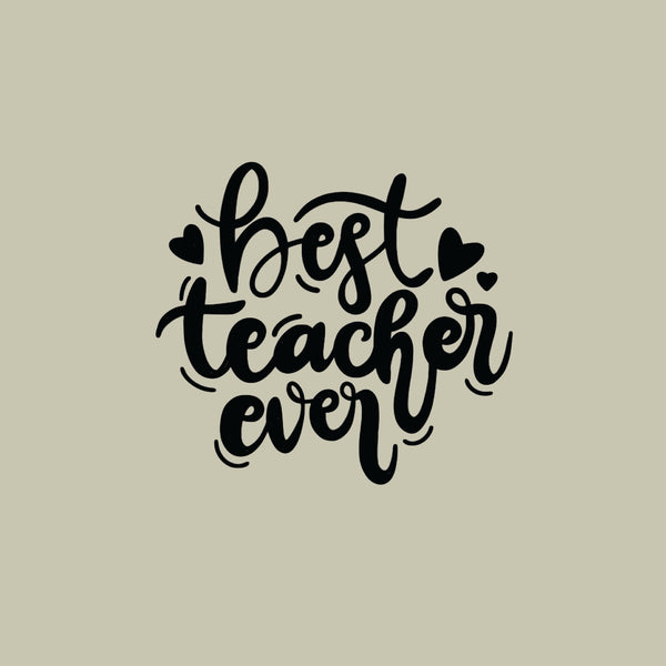 Best teacher ever with hearts greeting card