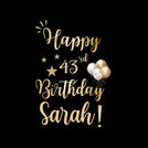 Birthday personalized age and name black greeting card