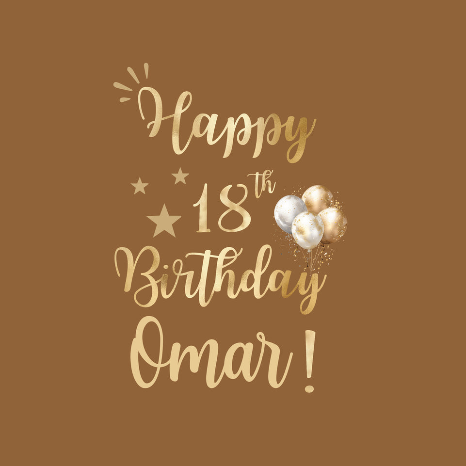 Birthday personalized age and name light brown greeting card