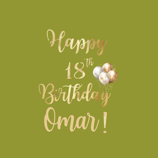 Birthday personalized age and name lime green greeting card