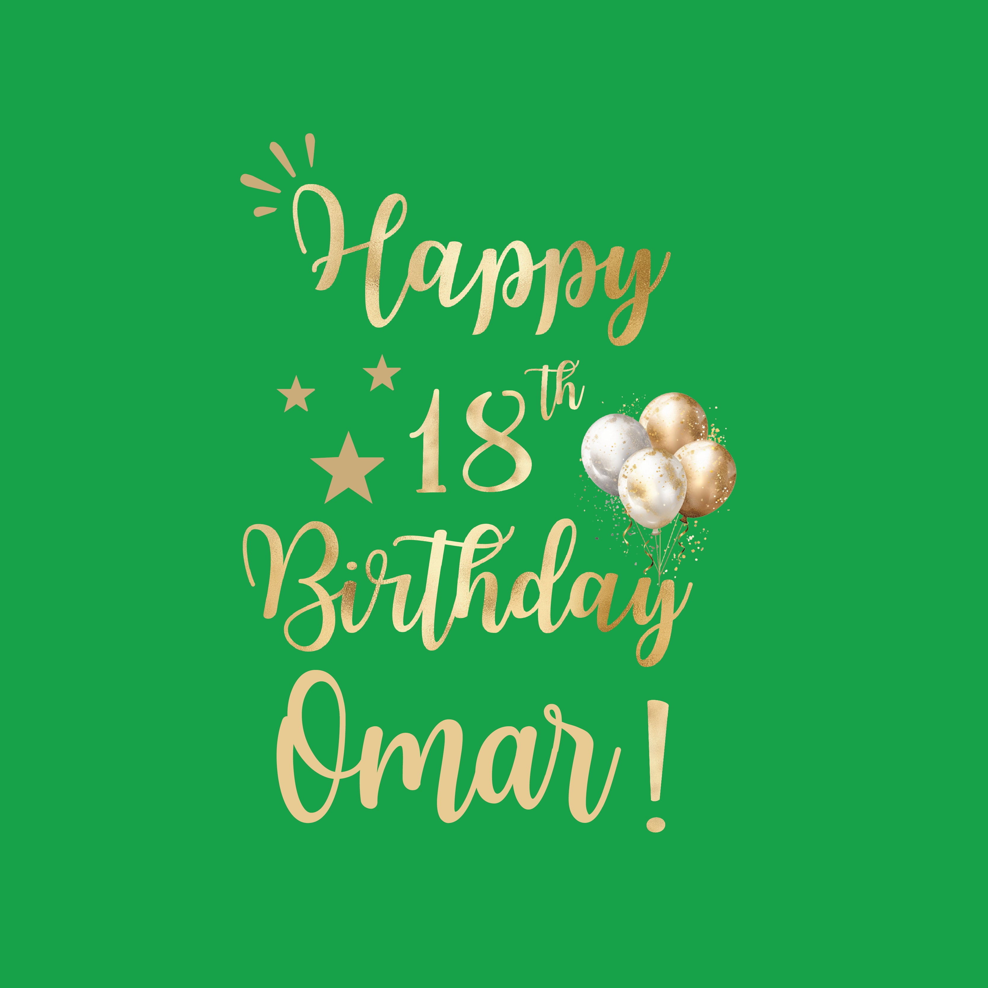 Birthday personalized age and name medium green  greeting card