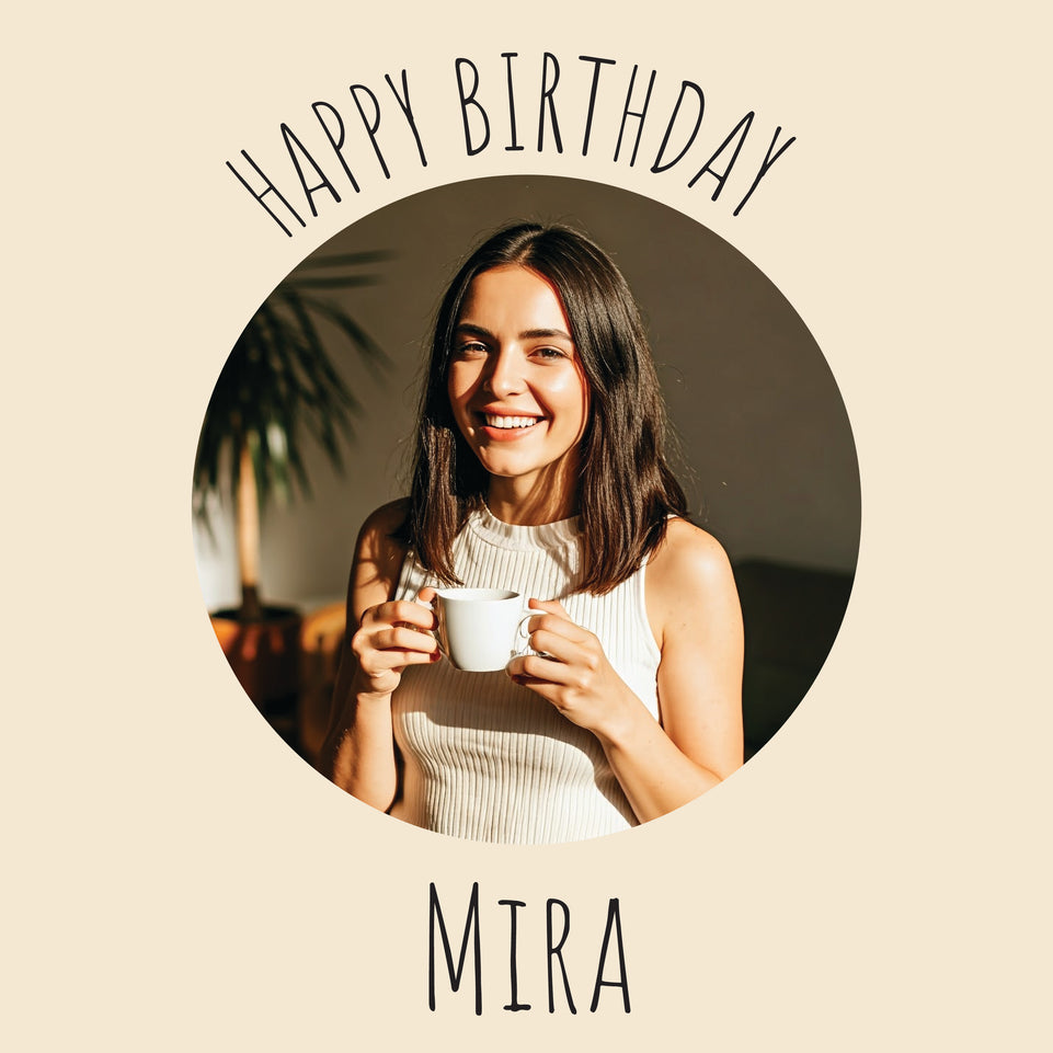 Birthday personalized with photo and name greeting card