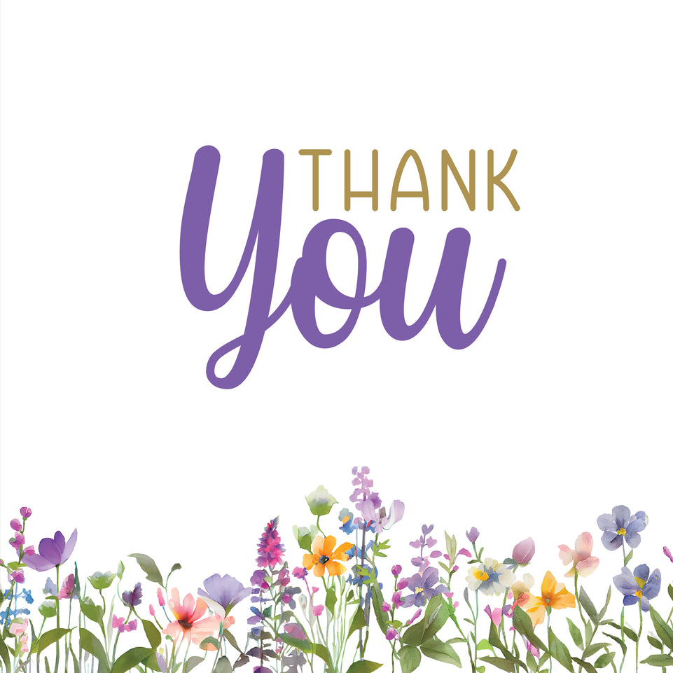 Botanial floral thank you greeting card