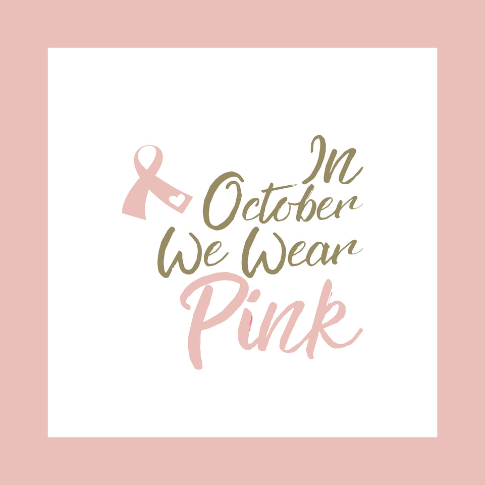 Breast cancer awareness in october we wear pink greeting card