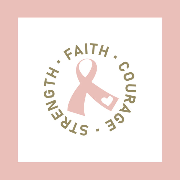 Breast cancer awareness strength faith courage greeting card
