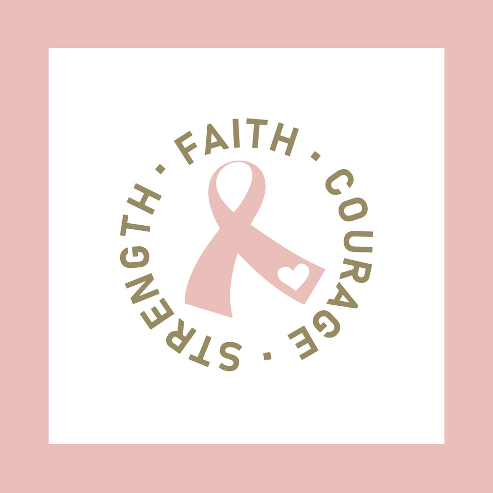 Breast cancer awareness strength faith courage greeting card