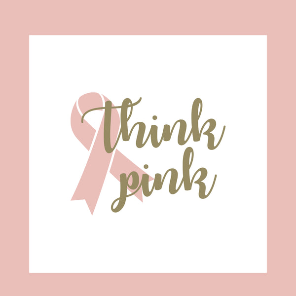 Breast cancer awareness think pink greeting card